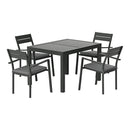 Gardeon Outdoor Dining Set 5 Piece Aluminum Extendable Table Setting Black - RnR Galore
