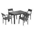 Gardeon Outdoor Dining Set 5 Piece Aluminum Extendable Table Setting Black - RnR Galore
