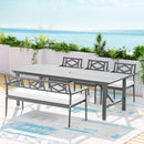Gardeon Outdoor Dining Set 5 Piece Wooden Table Chairs Setting Grey - RnR Galore