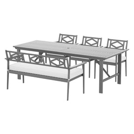 Gardeon Outdoor Dining Set 5 Piece Wooden Table Chairs Setting Grey - RnR Galore