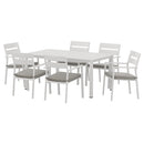 Gardeon Outdoor Dining Set 7 Piece Aluminum Table Chairs Setting White - RnR Galore