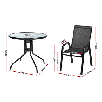 Gardeon Outdoor Dining Set Table and Chairs Patio Garden Furniture Bistro Set - RnR Galore
