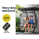 Gardeon Outdoor Egg Swing Chair Wicker Furniture Pod Stand Canopy 2 Seater Grey - RnR Galore