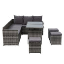 Gardeon Outdoor Furniture Dining Setting Sofa Set Lounge Wicker 9 Seater Mixed Grey - RnR Galore