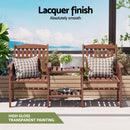 Gardeon Outdoor Garden Bench Loveseat Wooden Table Chairs Patio Furniture Brown - RnR Galore