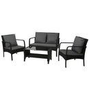 Gardeon Outdoor Sofa Set Lounge Setting Wicker Table and Chairs Garden Patio Furniture - RnR Galore