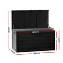 Gardeon Outdoor Storage Box 680L Container Lockable Garden Bench Shed Tool All Black - RnR Galore