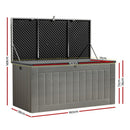 Gardeon Outdoor Storage Box 830L Container Lockable Garden Bench Tool Shed Black - RnR Galore