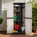 Gardeon Outdoor Storage Cabinet Box 173cm Lockable Cupboard Sheds Adjustable Rattan Beige - RnR Galore