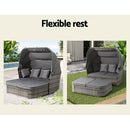 Gardeon Outdoor Sun Lounge Setting Patio Furniture Wicker Sofa Garden Day Bed - RnR Galore