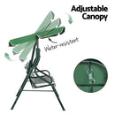 Gardeon Outdoor Swing Chair Garden Bench Furniture Canopy 3 Seater White Green - RnR Galore
