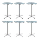 Gardeon Set of 6 Outdoor Bar Table Aluminium Round 70/110CM - RnR Galore