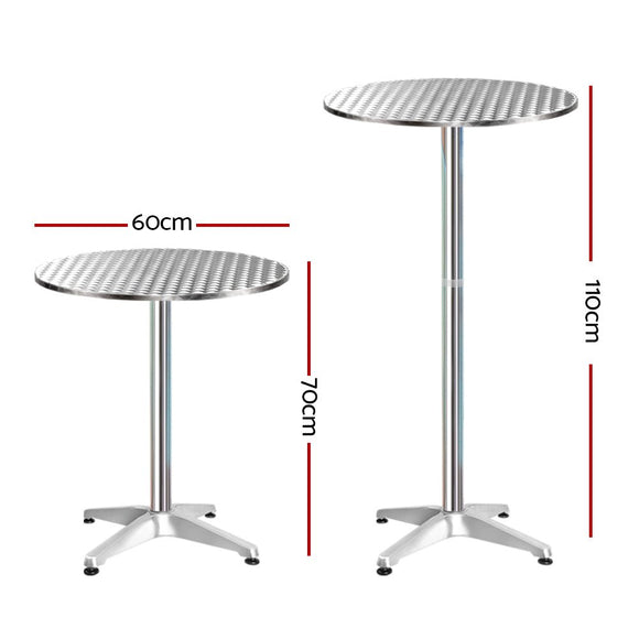 Gardeon Set of 6 Outdoor Bar Table Aluminium Round 70/110CM - RnR Galore