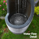 Gardeon Solar Fountain Water Feature Bird Bath Outdoor Garden Cascade 48CM Grey - RnR Galore