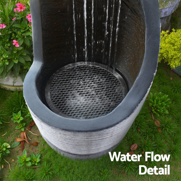 Gardeon Solar Fountain Water Feature Bird Bath Outdoor Garden Cascade 48CM Grey - RnR Galore