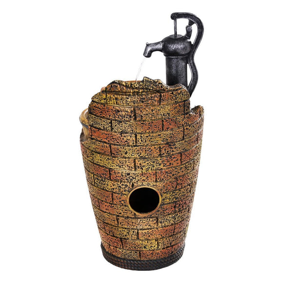 Gardeon Solar Fountain Water Feature Outdoor Cascading Hand Pump Design 80CM - RnR Galore