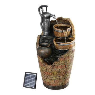 Gardeon Solar Fountain Water Feature Outdoor Cascading Hand Pump Design 80CM - RnR Galore