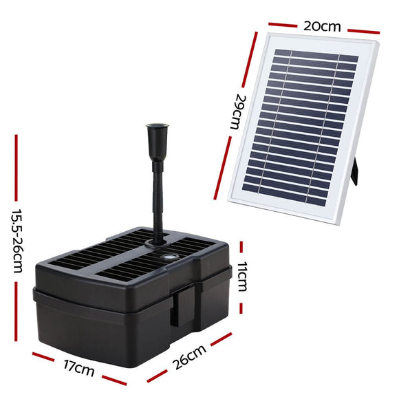 Gardeon Solar Submersible Water Pond Fountain Pump with Filter Box 4.6FT 470L/H - RnR Galore