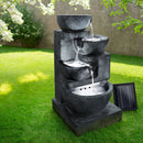 Gardeon Solar Water Feature Cascading Fountain 4 - Tier Bowl LED Lights 72CM Blue - RnR Galore