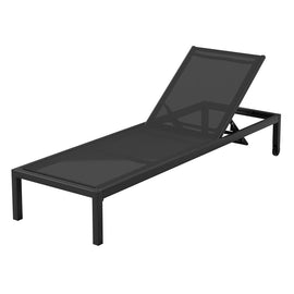 Gardeon Sun Lounge Outdoor Lounger Aluminium Folding Beach Chair Wheels Black - RnR Galore