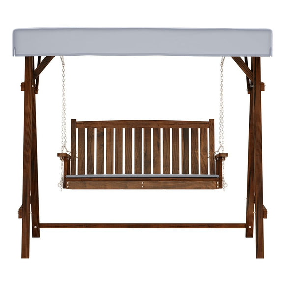 Gardeon Wooden Swing Chair Garden Bench Canopy 3 Seater Outdoor Furniture - RnR Galore