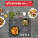 Gas Glass Cooktop 60cm Black - RnR Galore