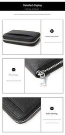 Genuine Leather RFID Blocking Accordion Card Holder & Coin Purse - Large Capacity Zip Wallet(brown) - RnR Galore
