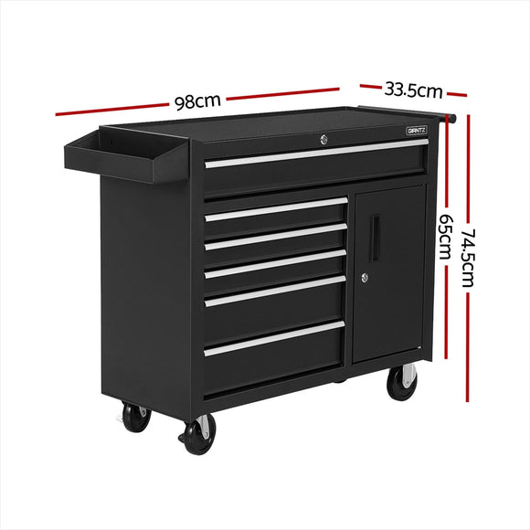 Giantz 6 Drawer Tool Box Chest Cabinet Toolbox Storage Garage Organiser Wheels - RnR Galore