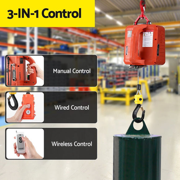 Giantz Electric Hoist Winch 500KG Wired/Wireless Remote Control - RnR Galore