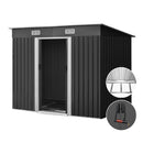 Giantz Garden Shed 2.38x1.31M w/Metal Base Sheds Outdoor Storage Tool Workshop Sliding Door - RnR Galore