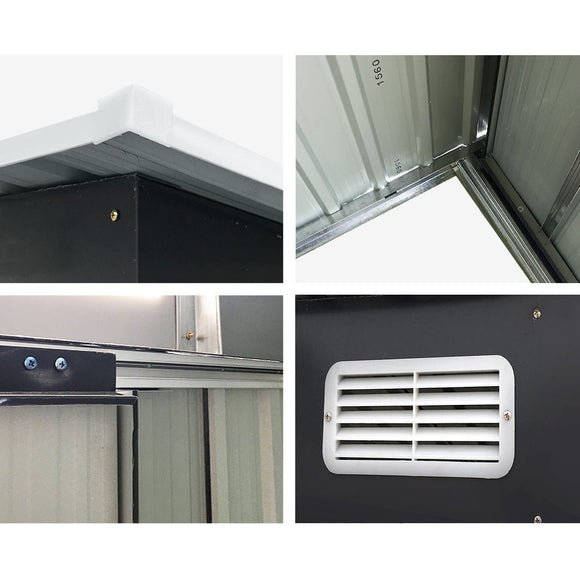 Giantz Garden Shed 2.58x3.14M w/Metal Base Sheds Outdoor Storage Workshop Shelter Sliding Door - RnR Galore