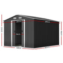 Giantz Garden Shed 2.6x3.9M w/Metal Base Sheds Outdoor Storage Workshop Tool Shelter Sliding Door - RnR Galore