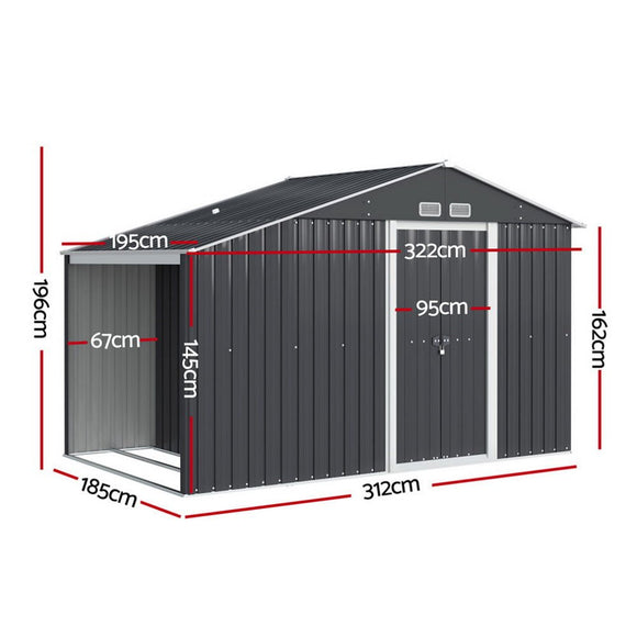 Giantz Garden Shed 3.22x1.96M Outdoor Storage Tool Workshop House Shelter - RnR Galore