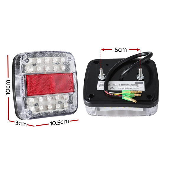 Giantz Pair 26 LED Tail Lights Stop Reverse Indicator 12V Ute Trailer Truck - RnR Galore
