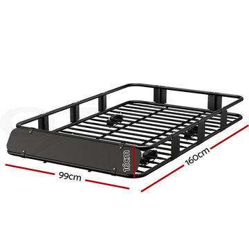 Giantz Universal Car Roof Rack Basket Luggage Vehicle Cargo Carrier 160cm Black - RnR Galore