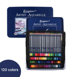Giorgione Artist Watercolour Pencils 120 - Color Set - Premium Water Soluble Colored Pencils for Art & Drawing with Tin Case - RnR Galore