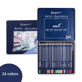 Giorgione Artist Watercolour Pencils 24 - Color Set - Premium Water Soluble Colored Pencils for Art & Drawing with Tin Case - RnR Galore