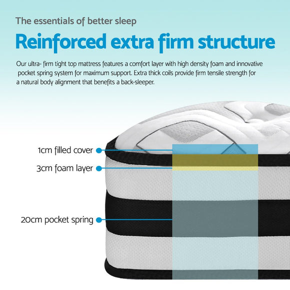 Giselle Bedding 24cm Mattress Super Firm Single - RnR Galore