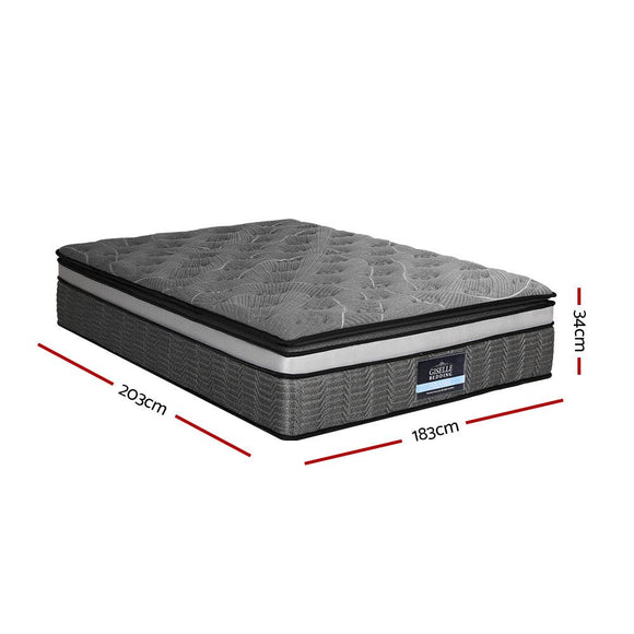 Giselle Bedding 34cm Mattress Double Layer Pocket Spring King - RnR Galore