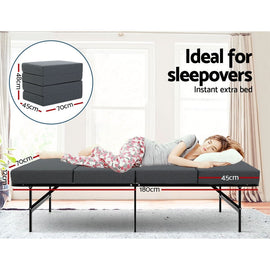 Giselle Bedding Foldable Mattress Folding Foam Single Grey - RnR Galore