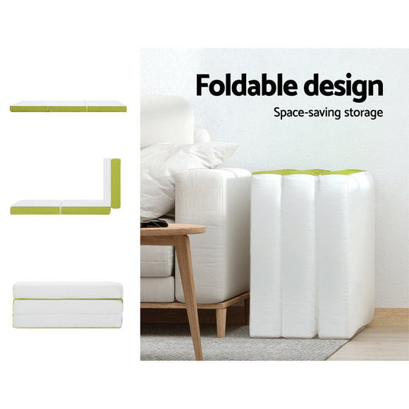 Giselle Bedding Foldable Mattress Folding Foam Trifold Green - RnR Galore