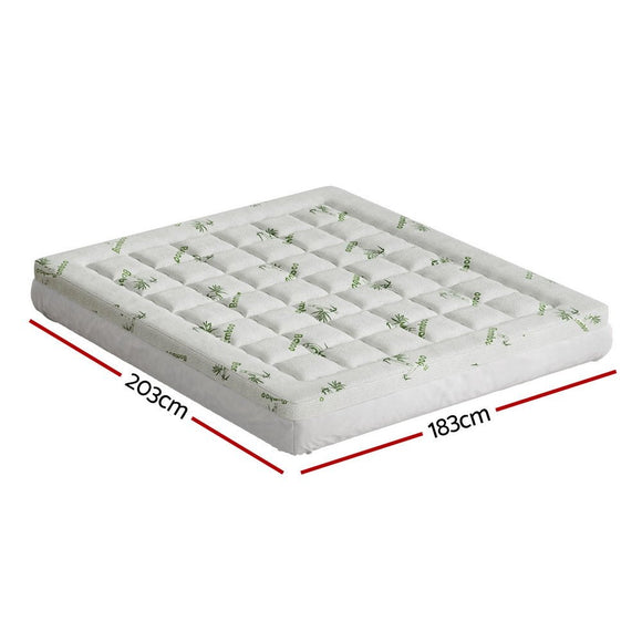 Giselle Bedding Mattress Topper Pillowtop Bamboo 7.5cm King - RnR Galore