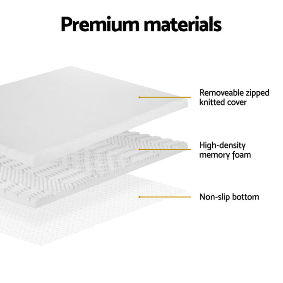 Giselle Bedding Memory Foam Mattress Topper 7 - Zone Airflow Pad 8cm Double White - RnR Galore
