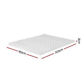 Giselle Bedding Memory Foam Mattress Topper 7 - Zone Airflow Pad 8cm King White - RnR Galore