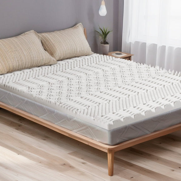 Giselle Bedding Memory Foam Mattress Topper 7 - Zone Airflow Pad 8cm Queen White - RnR Galore