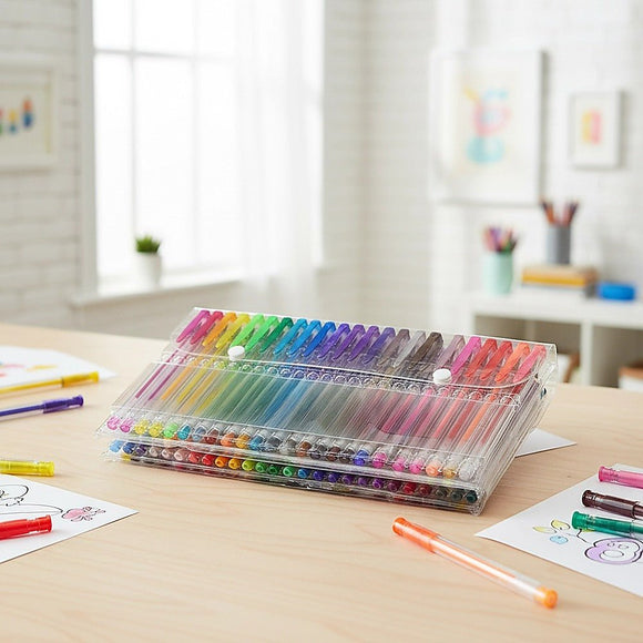 Glitter Gel Pens (100 pack) with 2.5X More Ink - Craft, Kids & Adult Colouring - RnR Galore