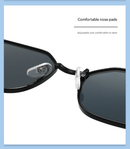 Gold Frame and Grey Lenses Modern Retro Geometric Sunglasses - Chic Metal Frame with UV400 Lenses and Black PU Leather Protective Case - RnR Galore