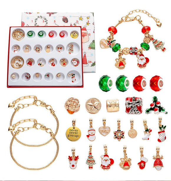 Golden 24 - Day DIY Christmas Advent Calendar Jewelry Ki - RnR Galore