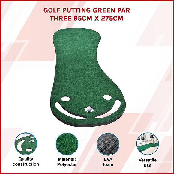 Golf Putting Green Par Three 95cm x 275cm - RnR Galore