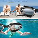 Gray Swim Goggles Set with Cap, Nose Clip, Earplugs & Case: Anti - Fog UV Protection for Men & Women - RnR Galore